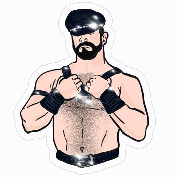 Homme en cuir gay Sticker