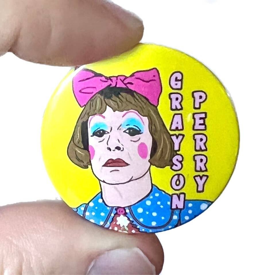 Grayson Perry inspirierte Button-Pin-Abzeichen