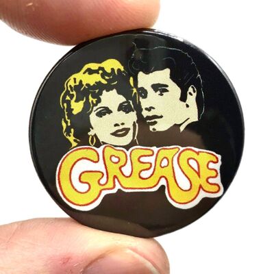 Grease Button Pin Badge (pack of 3)