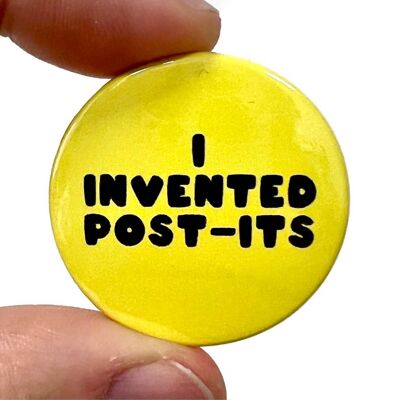 I Invented Post It's Film Inspired Button Pin Badge