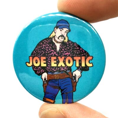 Joe Exotic Tiger King Blue Button Pin Badge (paquete de 3)