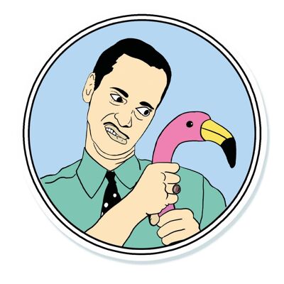 John Waters Pink Flamingos Vinyl Sticker (pack of 3)