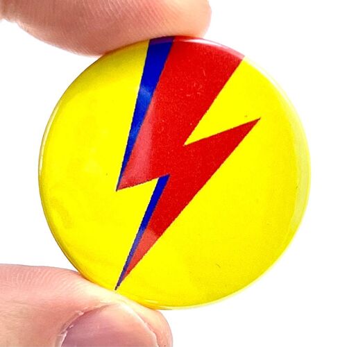 Lightening Flash Button Pin Badge