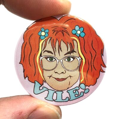 Lindy Vile Button Pin Badge (pack of 3)