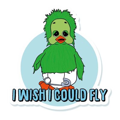 Orville I Wish I could Fly Vinyl Sticker (pack of 3)