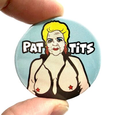 Pat Tits Pat Butcher Button Pin Badge (pack of 3)