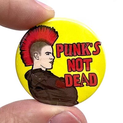 Insignia de pin de botón Punk's Not Dead