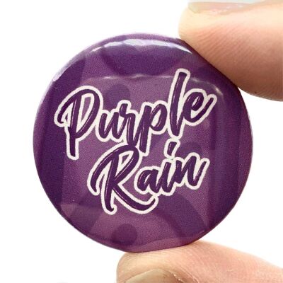 Purple Rain Button Pin Badge (pack of 3)