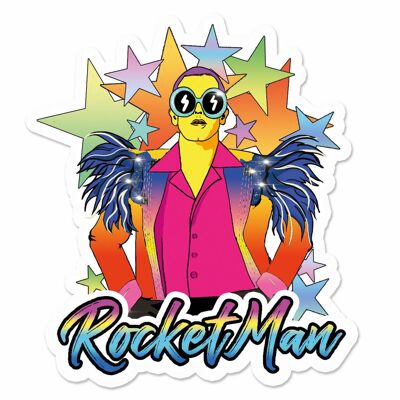 Rocket Man Vinyl Sticker (pack of 3)