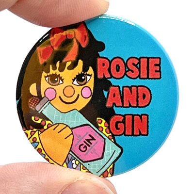 Rosie & Gin Button Pin Badge (pack of 3)