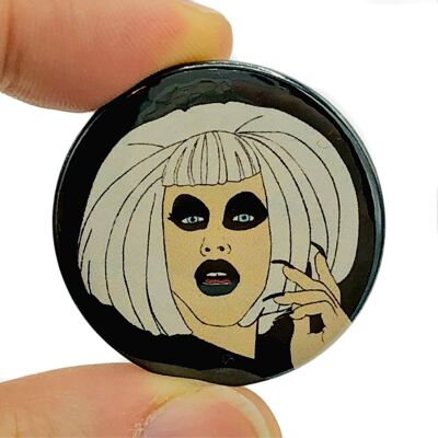 Sharon Needles Horror Drag Button Pin Badge
