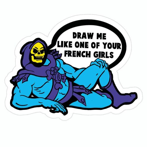 Skeletor Paint Me Like One Of Your French Girls Vinyl Sticker (pack of 3)