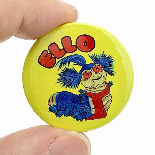 The Labyrinth Worm Ello Button Pin Badge (pack of 3)
