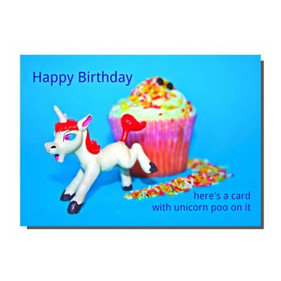 Unicorn Poo Birthday Card  (pack of 6)