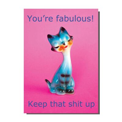Eres fabuloso Keep Thats Shit Up Cat Card (paquete de 6)