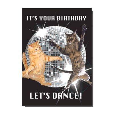 C'est ton anniversaire Let's Dance Cat Card (lot de 6)