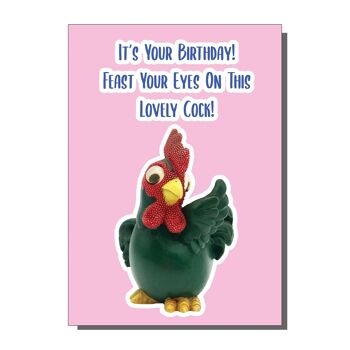 C'est votre anniversaire, régalez vos yeux sur cette carte de vœux de coq adorable (lot de 6) (copie)