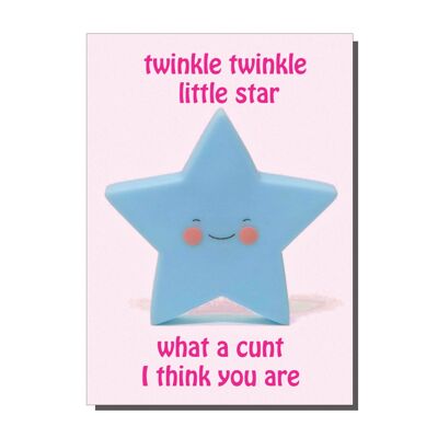 Twinkle Twinkle Little Star Rude Greetings Card (Pack Of 6)