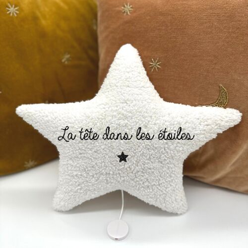 Veilleuse musicale étoile sherpa "la tête dans les étoiles" symbole petite étoile
