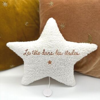 Veilleuse musicale étoile sherpa "la tête dans les étoiles" symbole petite étoile 2