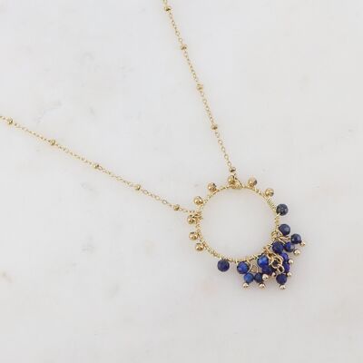 Manolya Necklace - Gold Lapis lazuli