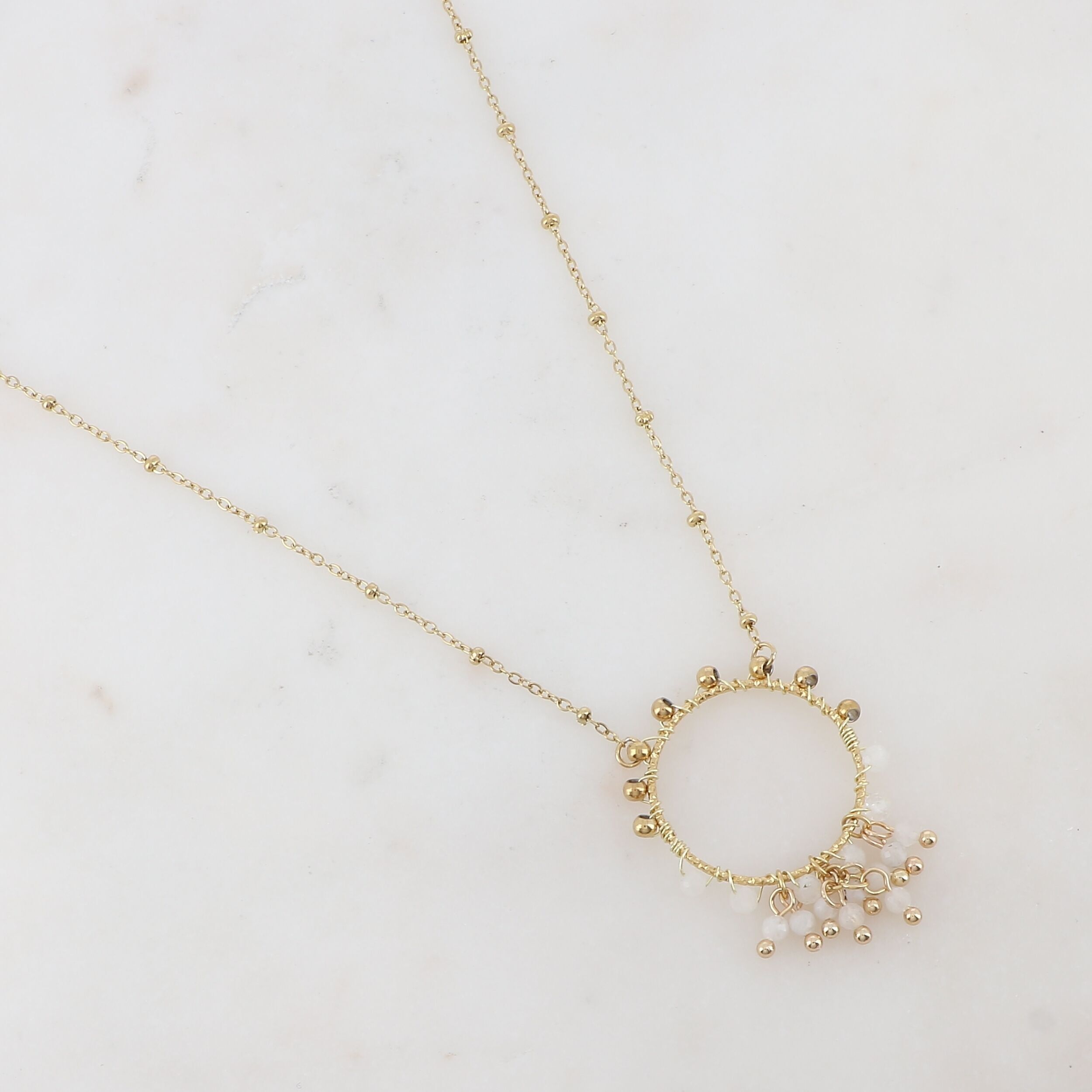 Manolya Halskette - Goldweißer Achat