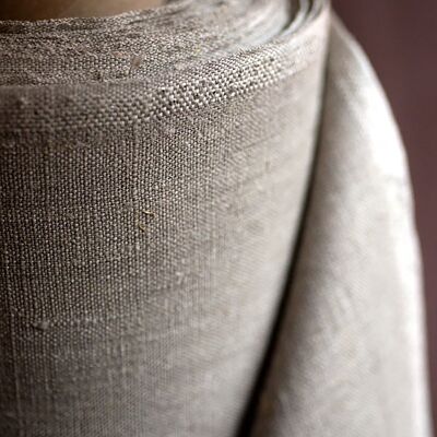 Natural Undyed Linen Fabric by the Yard or Meter, Washed Softened Flax Fabric, 145 cm wide, 185 gsm