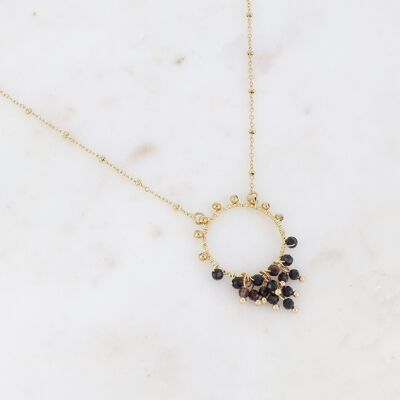 Manolya Necklace - Gold Black Agate