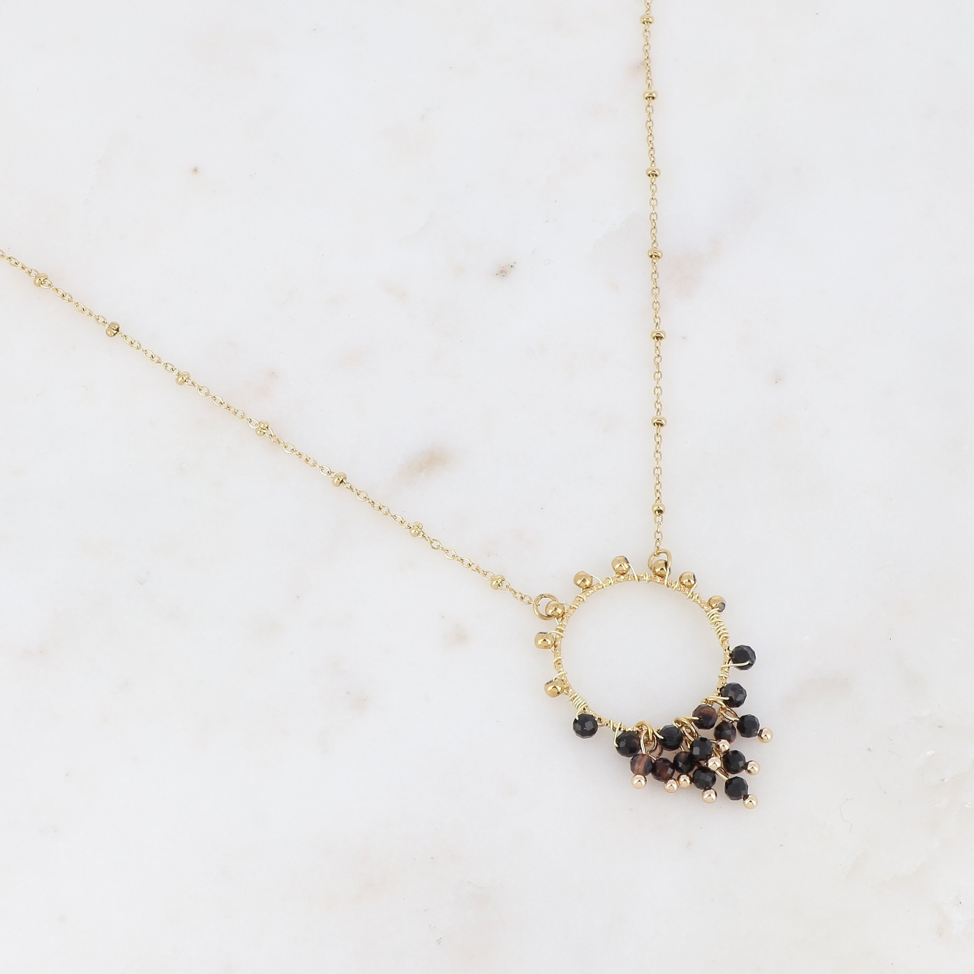 Manolya Halskette - Gold Schwarzer Achat