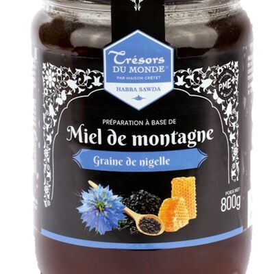 Miel de montagne et graine de Nigelle 800g