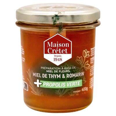 Miele di timo, rosmarino e propoli verde 400g