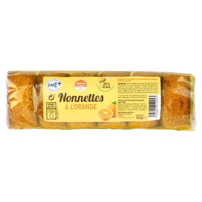 Nonnettes au miel 21% fourrées à l'orange 150g