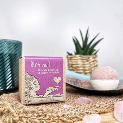 flourish! - nourishing bath bomb with a delicate rose fragrance - PACKAGED