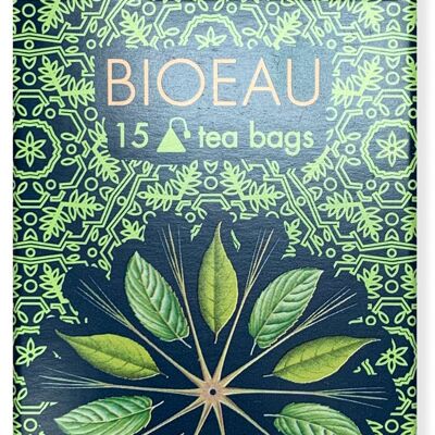 Bistrotea BIOEAU 15 Pyramid Shaped Tea Bags Organic Green Tea Lemongrass + Mint