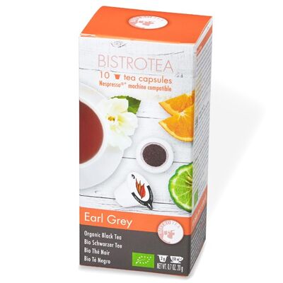 Bistrotea 10 capsule di tè tè nero biologico Earl Grey