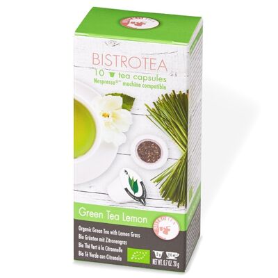 Bistrotea 10 capsule di tè al tè verde biologico al limone