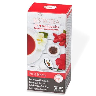 Bistrotea 10 capsules de thé infusion aux fruits bio Fruit Berry