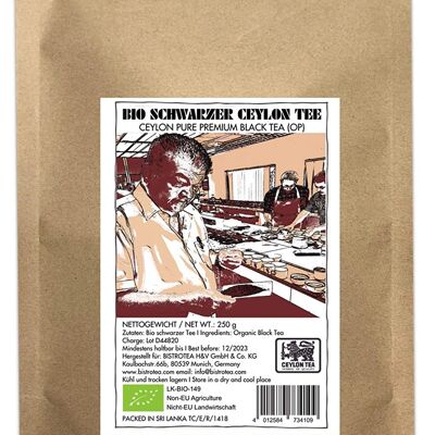 Bistrotea organic Ceylon black tea loose 250g bag