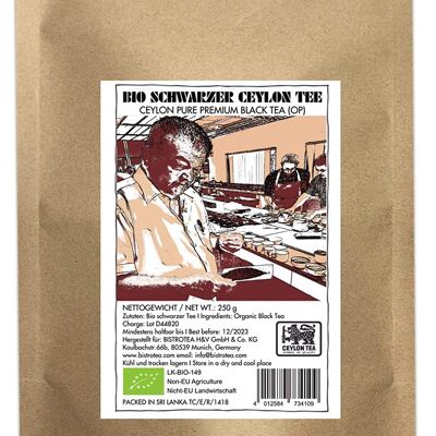 Bistrotea organic Ceylon black tea loose 250g bag