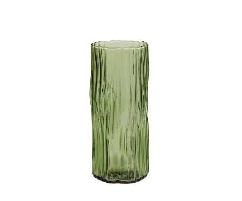 Jarrón verde moderno de cristal 30 cm