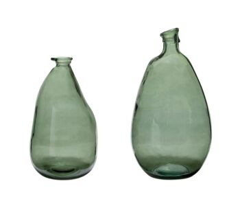 Vase original en verre recyclé vert 2