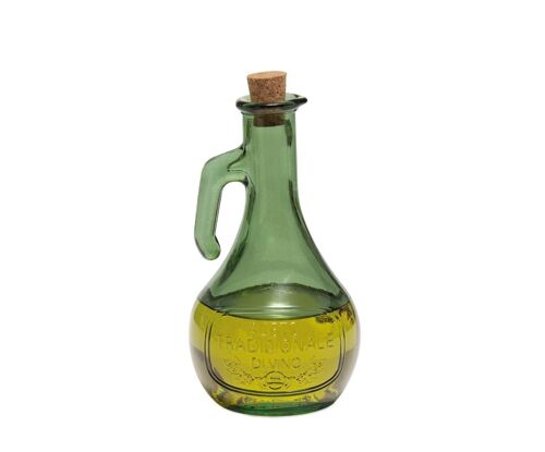 Aceitera vinagrera verde de cristal 550 ml