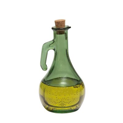Aceitera vinagrera verde de cristal 550 ml
