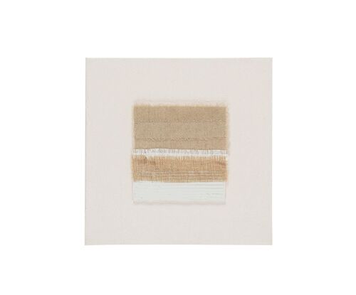 Cuadro abstracto minimalista beige sobre lienzo