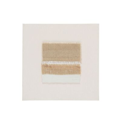 Cuadro abstracto minimalista beige sobre lienzo