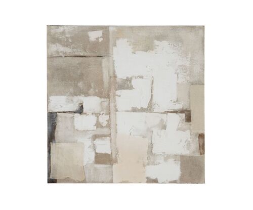 Cuadro abstracto moderno gris sobre lienzo 60x60