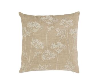 Coussin fleuri beige classique 45x45 coton 1