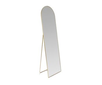 Miroir sur pied pour dressing moderne en métal doré 1