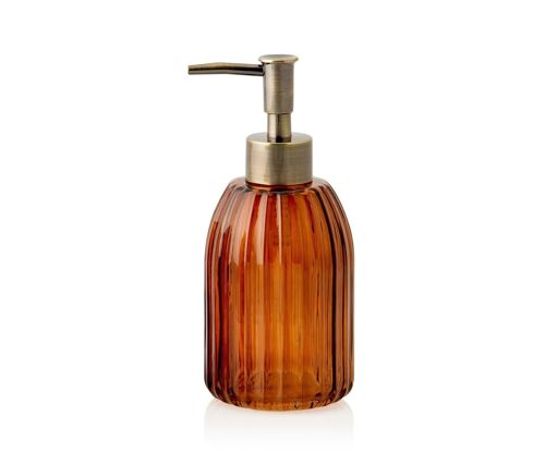 Dispensador de baño naranja de cristal estilo vintage
