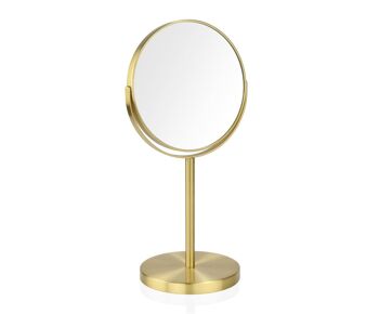 Miroir grossissant classique en métal doré 1